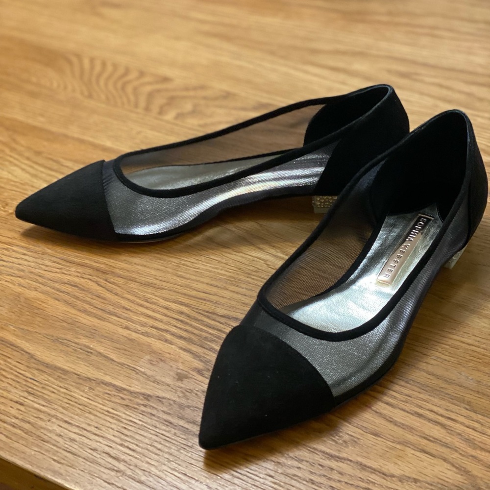 Sophia Webster mash black pointed flat